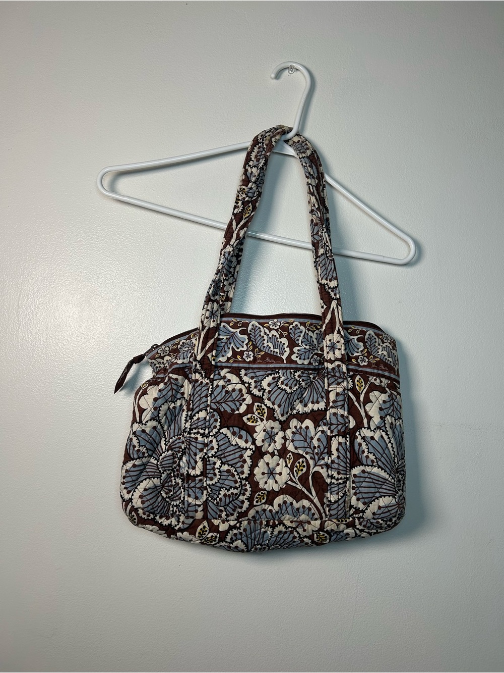 Vera Bradley Betsy Shoulder Bag Purse Wallet Set Slate Blooms Quilted Floral
